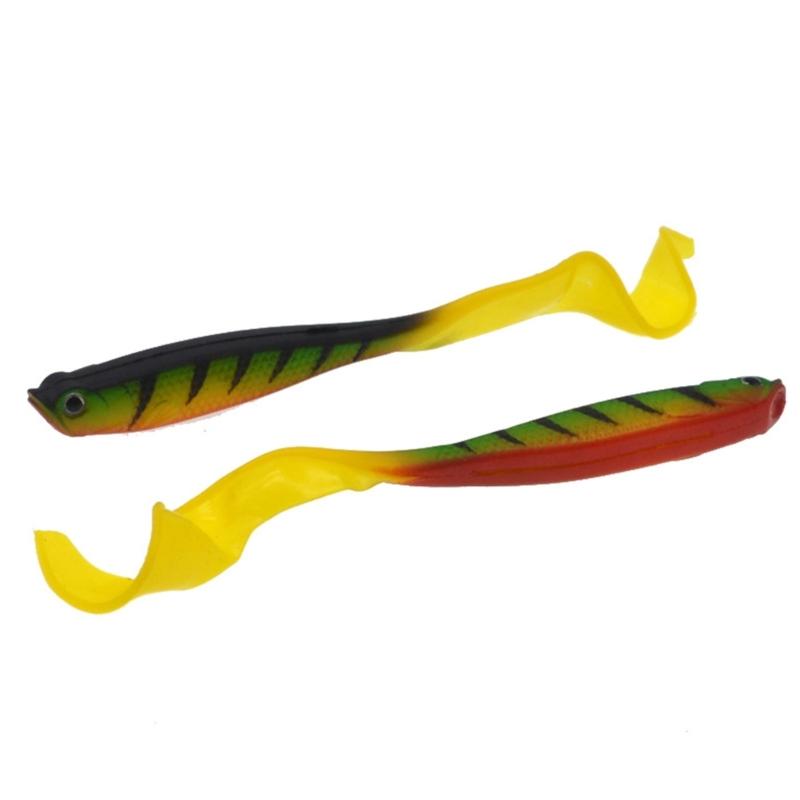 4PCS Flexible PVC Artificial Baits Long Curly Design Fish Attraction for Lake River Fishing Enthusiasts