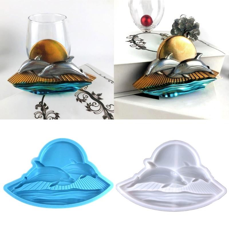 Sun Dolphin Resin Mold Semi-stereoscopic Silicone Molds Epoxy Casting Mould for Wall Hanging Mount Decor DIY Crafts