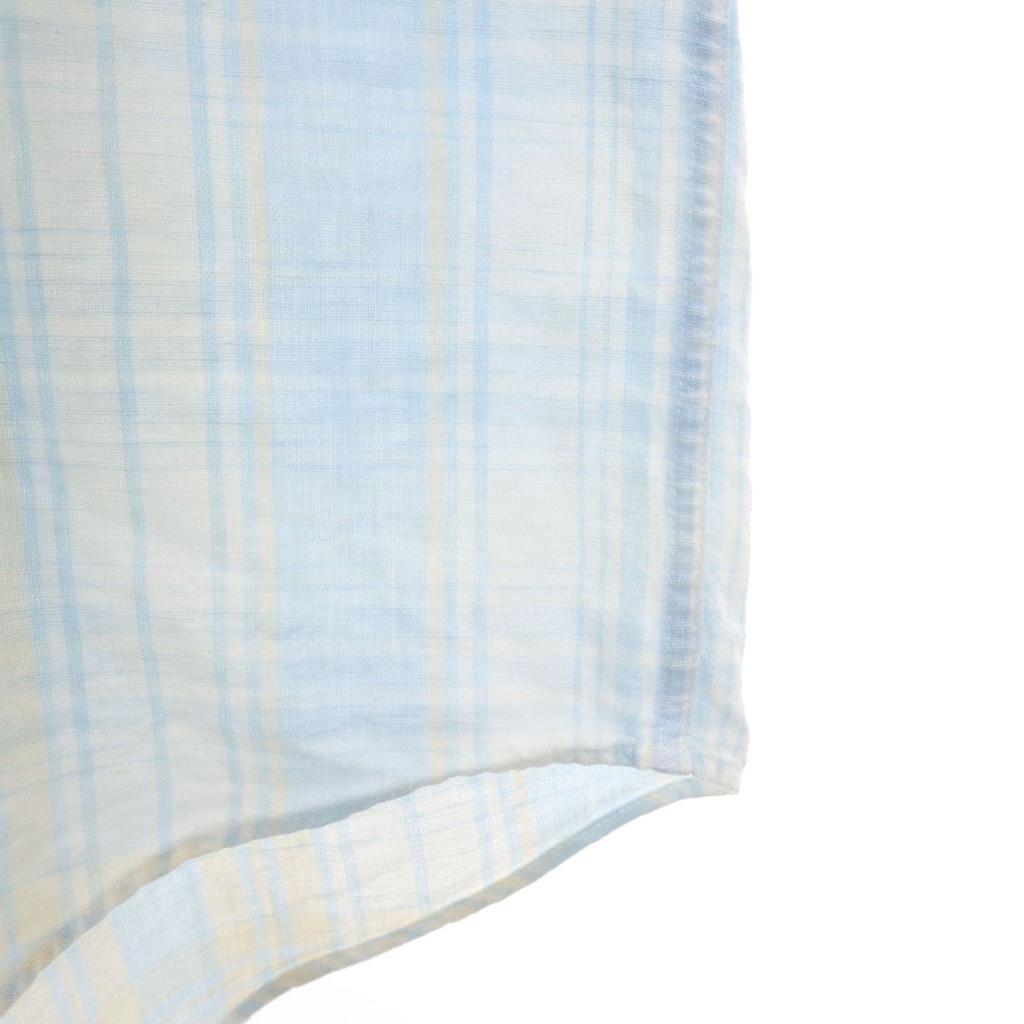 Nautica Cămașă cu mânecă scurtă cu nasturi pentru bărbați, amestec de in, model carouri vechi, anii '90, folosită