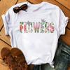 Fashion Women T Shirt Flower Printed T Shirt Casual Black Tops 90s Ladies Girl Tee Shirt Female Harajuku Graphic T -Shirt