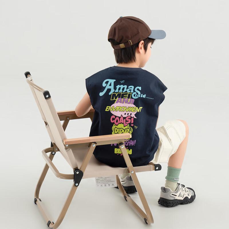 Duoduojia Boys  Soft-Touch Rainbow Letter Cotton Vest 120