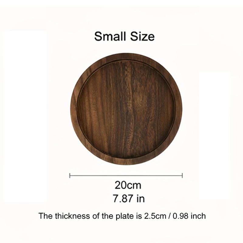 Rustic Round Wooden Serving Tray Decorative Ottoman Tray for Candles Vases & Table Centerpieces Home Decor