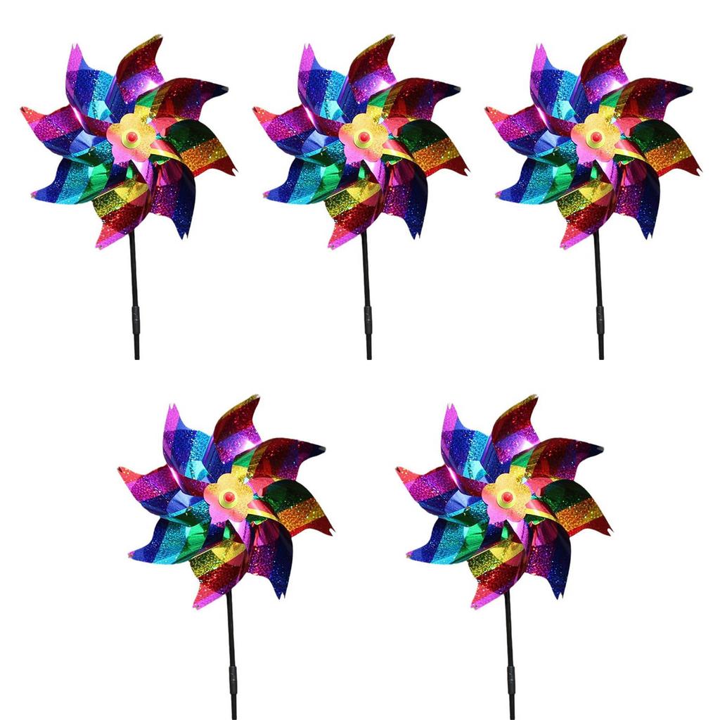 5PCS Wind Spinner Colorful Pinwheel Rotation Windmill Wedding Ornament Kids Outdoor Toy Kindergarten Lawn Garden Decors