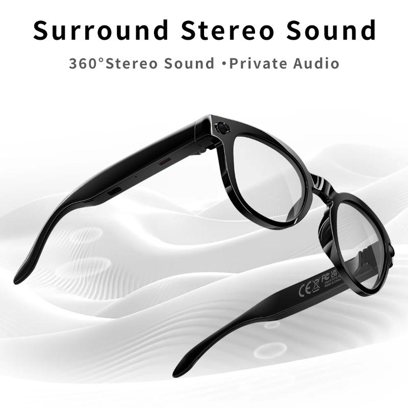 MT3 Smart Glasses 8MP HD Camera Video Recording AI Translation Voice Assistant TR90 Ultralight Bluetooth Call Music Smart Eyewear USB Charging Unisex