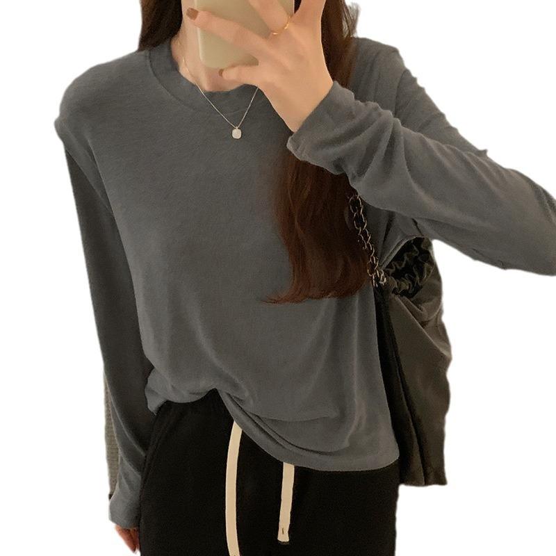 Белая свободная футболка с круглым вырезом и короткими рукавами — фото 5