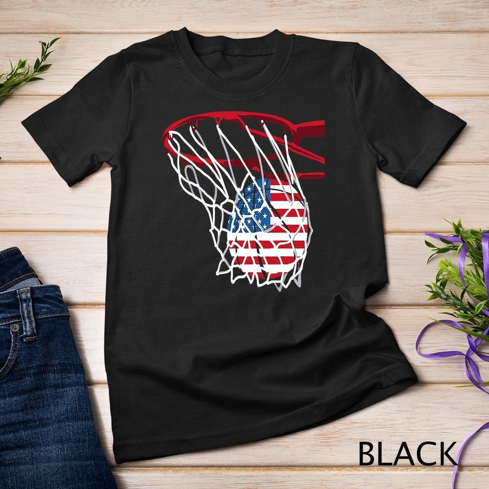 American Patriotic Basketball 4th Of July US Flag Men Boys Unisex T-shirt