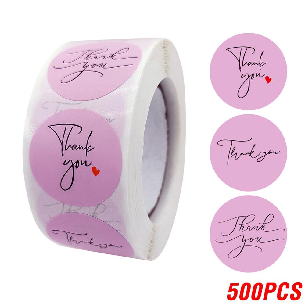 100-500pcs Round Thank You Stickers for Envelope Seal Labels Gift Packaging Decor Birthday Party Scrapbooking Stationery Sticker