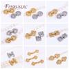 17.5X18MM 18K Gold Plated 3 Strands Clasps Connector,Inlaid Zircon Fastener Clasp For Handmade Pearls Necklace Making Material