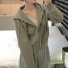 Autumn Fleece Short Hooded Sweater Jacket Women's Clothing Autumn Clothing Early Autumn Cardigan Top