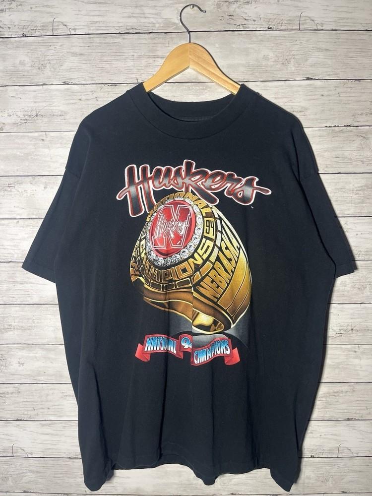 Vintage 90s Nebraska Cornhuskers ; Championship Ring Graphic Tee; Unisex Unisex T-Shirt XXXXL