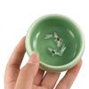 Krakelee Goldfisch Seladon Porzellan Teetassen 60ml zarte Longquan Teetasse Schale gebrauchsfähig Kungfu Chinesische Teetasse Geschenk