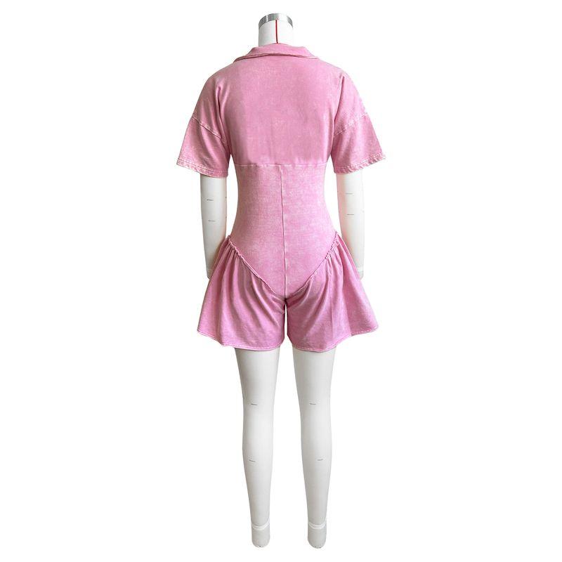 

2025 Комбинезон с широким лацканом и приталенной талией Pink XL