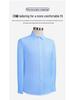 Men's Blue Long-Sleeve Business Shirt - Spring/Autumn Professional Workwear with Pocket Style