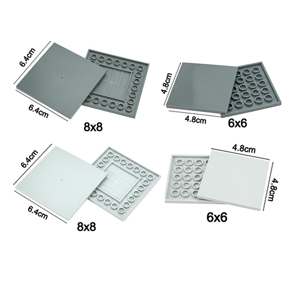 DIY Smooth Flat 4x4 6x6 8x8 8x16 Tile Building Blocks Assembles Particles Light Board Bricks 4*4 6*6 8*8 8*16 Plate Creative Toy