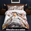 Set Biancheria da Letto Design Cristiano Ronaldo 1 Copripiumino + 2 Federe Morbido Traspirante Biancheria da Letto per la Casa