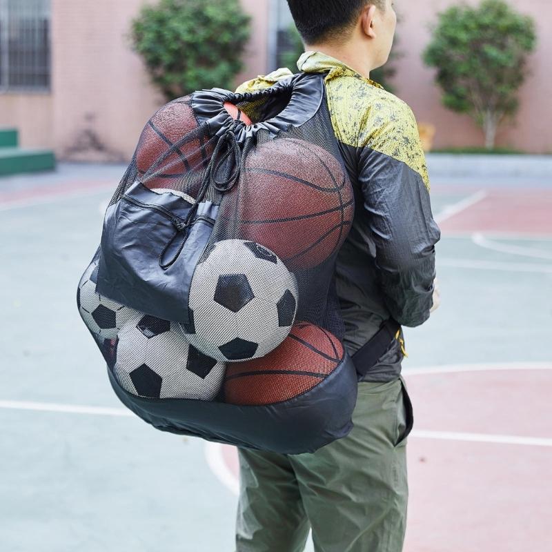 Large Size Mesh Sports Ball Storage Bag Durable Volleyball Ball Bag Basketball Carriers Football Storage Bag Easy to Us
