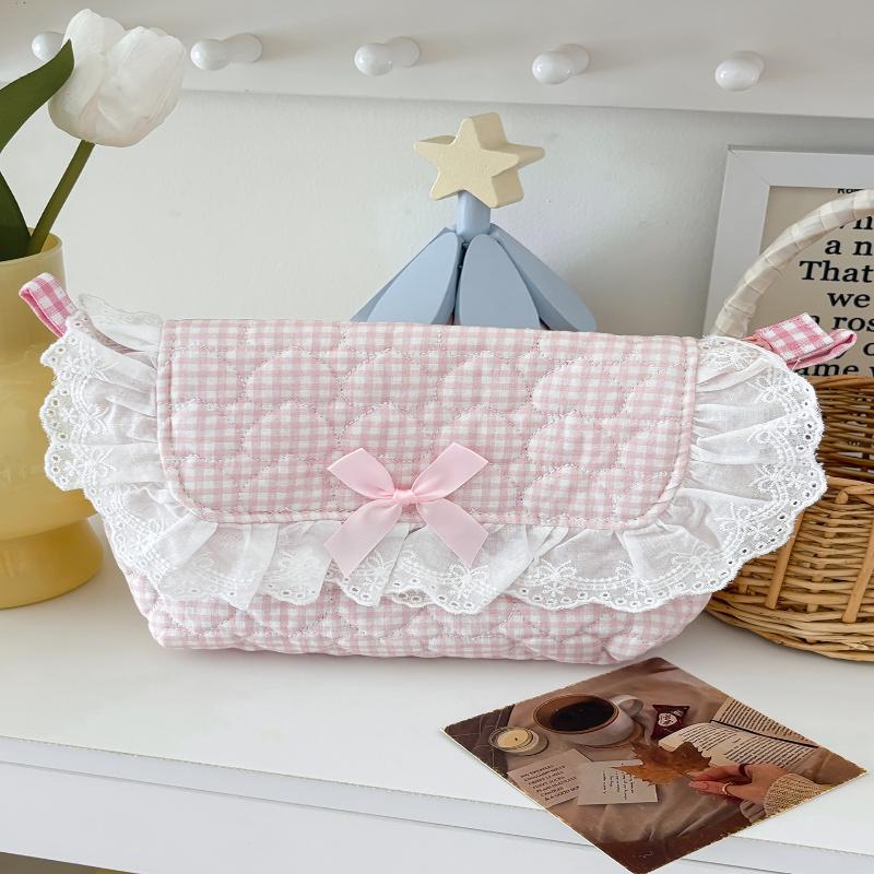 Cute Lace Crossbody Bag Sweet Heart Outdoor Storage Bag Fresh Able Lining Internal Compartment