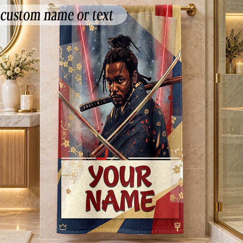 Beach TowelKendrick Lamar Custom Name Text Personalized Soft Towel for Beach Pool Indoor Home Decor Gift