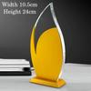 Customized Creative Metal Crystal Trophy, Honor Leaf Medal, Premium Company, Excellent Employee Souvenir, Home Decoration, 1Pc