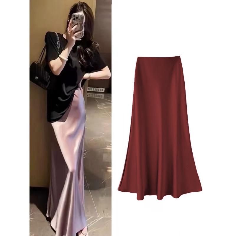 Spring/Summer Southeast Asia Slimming Satin Mermaid Skirt