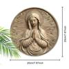 Biddende Maagd Maria Rond Houten Hangbord, 2D Platte Geprinte Religieuze Muur Deur Ornament, Katholieke Huisdecoratie Cadeau