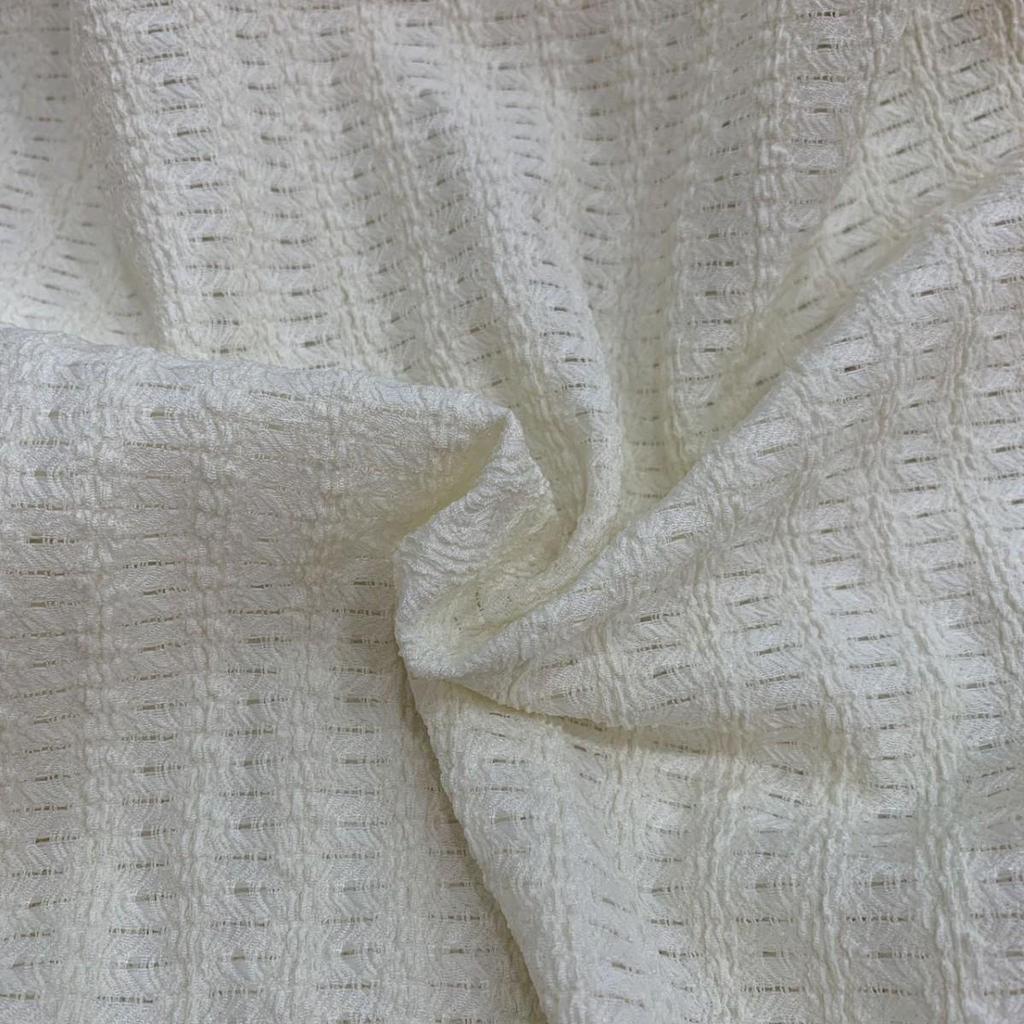 Textured Grid Bamboo Jacquard Fabric 200g: Breathable Spring/Summer Casual Shirt, Pants, Dress, Top.
