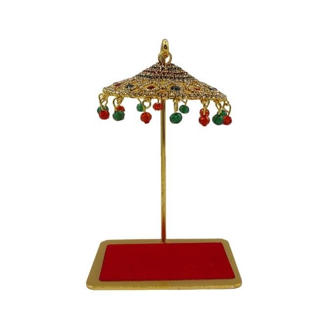 

Металлический зонт Чхатра – Подвесной хрустальный Чхатри для идола Бога, приборной панели автомобиля, домашнего храма, украшение для стола и стола в офисе