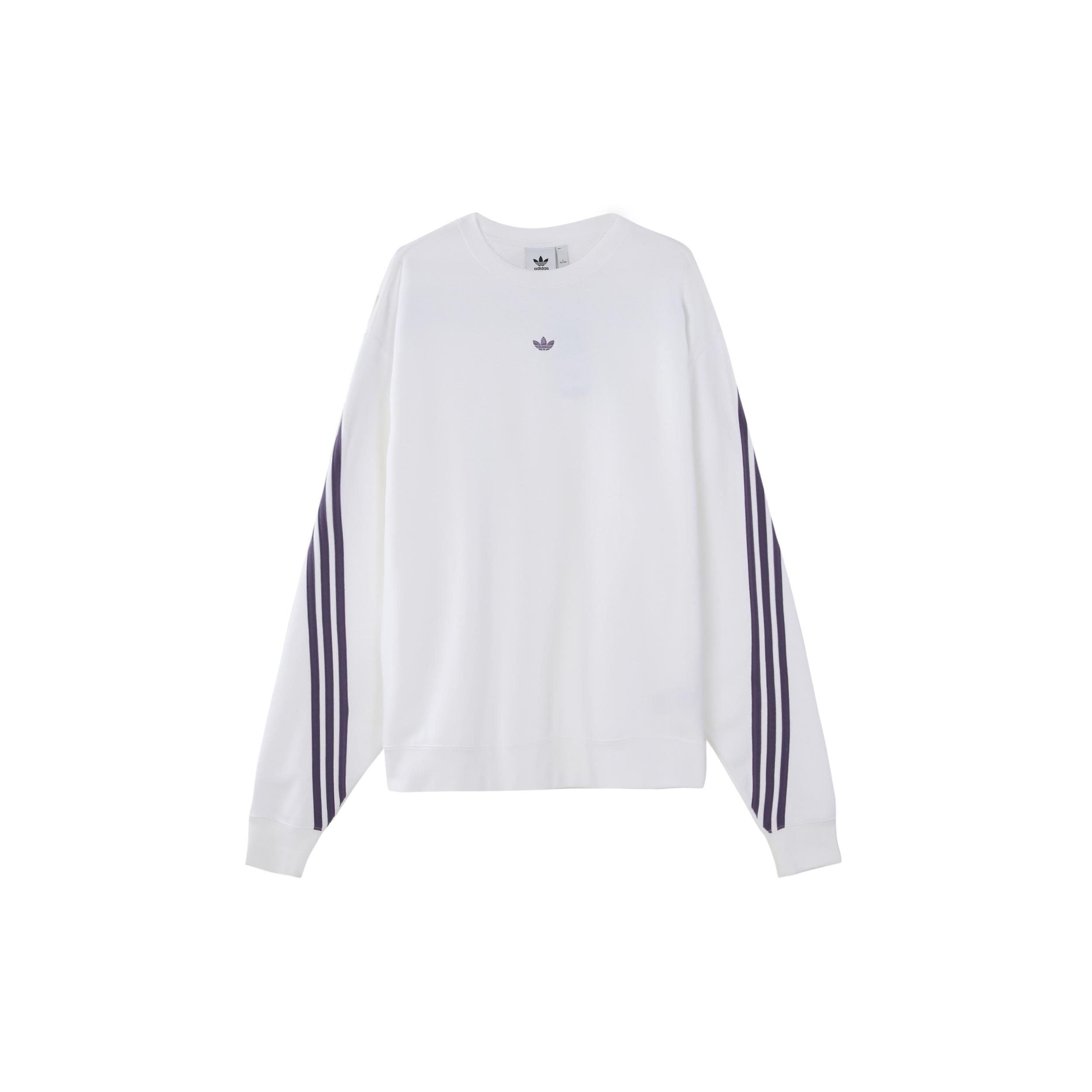 adidas originals Side Stripe Loose Pullover White Men s FM1519 M