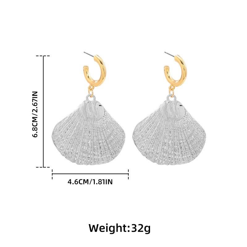 Pinkdudu Vintage Exaggerated Shell Zinc Alloy Earrings Fashion Trendy Drop Earrings Women Jewelry PD2367