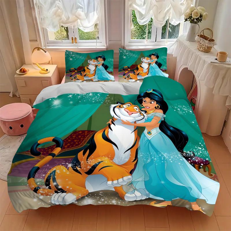 Princess Jasmine Rajah'S Adventure Print 3Pcs Bedding Setduvet Cover With 2 Bedropillowcase Home Birthday Gift