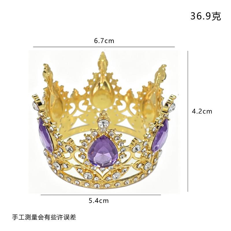 Xinjiang lamb crown colored doll headdress pet round rhinestone accessories ornament