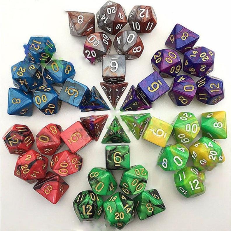 7pcs//Set Acrílico Poliedros dados para o Jogo De Tabuleiro trpg