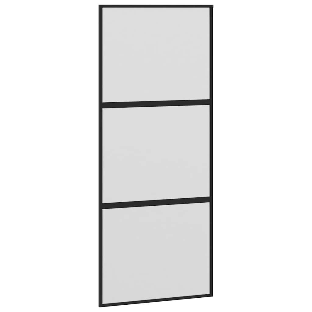 Vidaxl Sliding Door With Hardware Set Tempered Glass And Aluminum