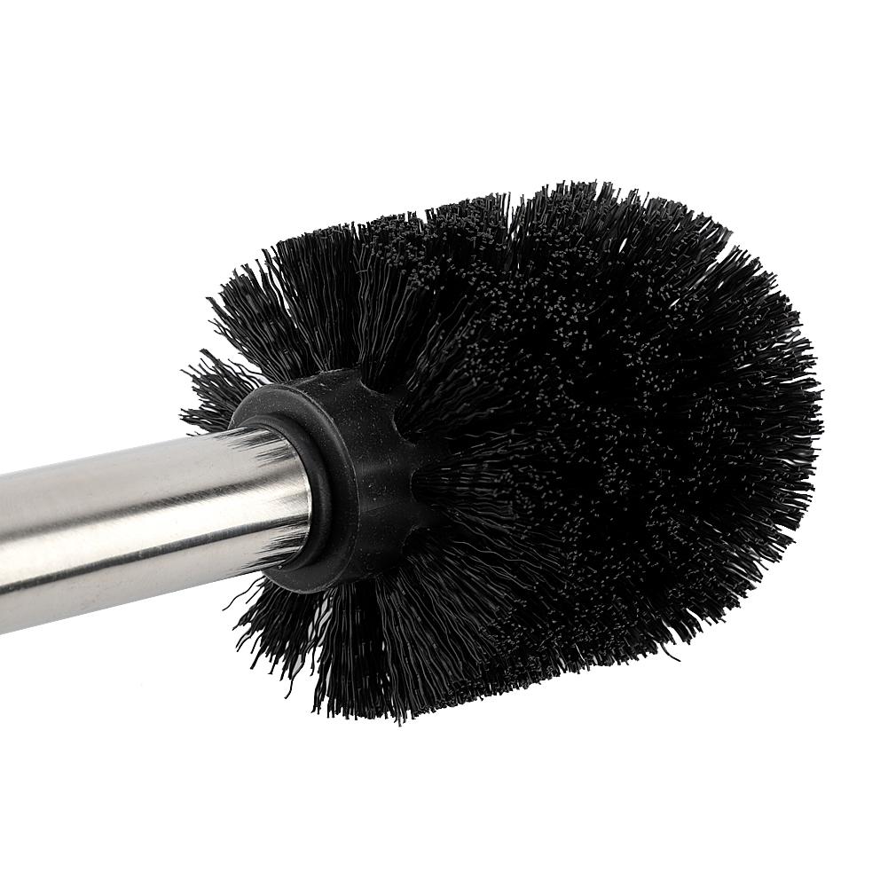Nail Free Stainless Steel Handle Toilet Brush Set Home Hotel Bathroom Cleaning Tool (silver)