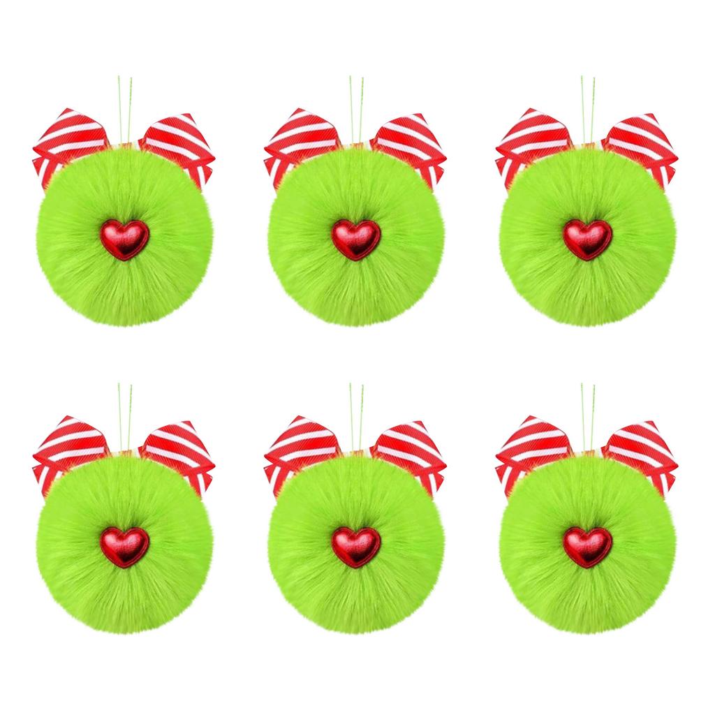 Bowknot Little Plush Ball Christmas Decoration Hanging Plush Ball Festive Atmosphere Display.