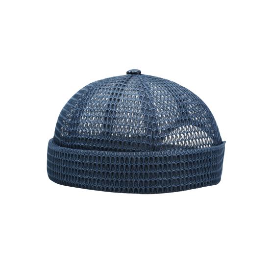 

1/2Pcs Mesh Cap Adjustable Brimless Hat Men Breathable Ultra Cooling Dock Hat Lightweight Foldable Summer Style Hip-Hop Cap Outdoor Wear темно-синього кольору