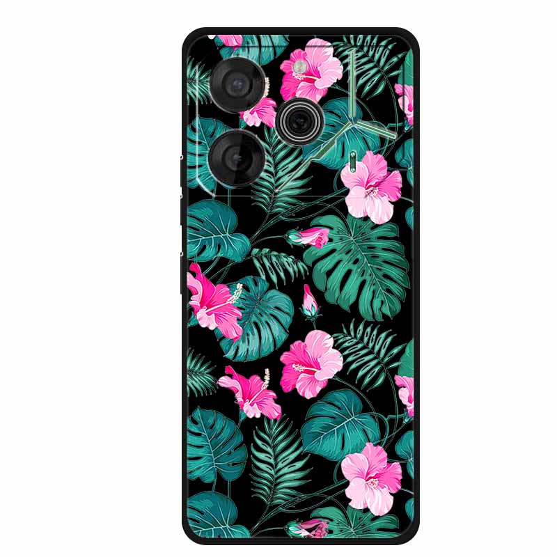 Black Silicone Case For Tecno Pova 6 Pro Phone Case Shockproof Soft Coque For Tecno Pova 6 Pro Back Cover Case Pova6 Pro Cartoon
