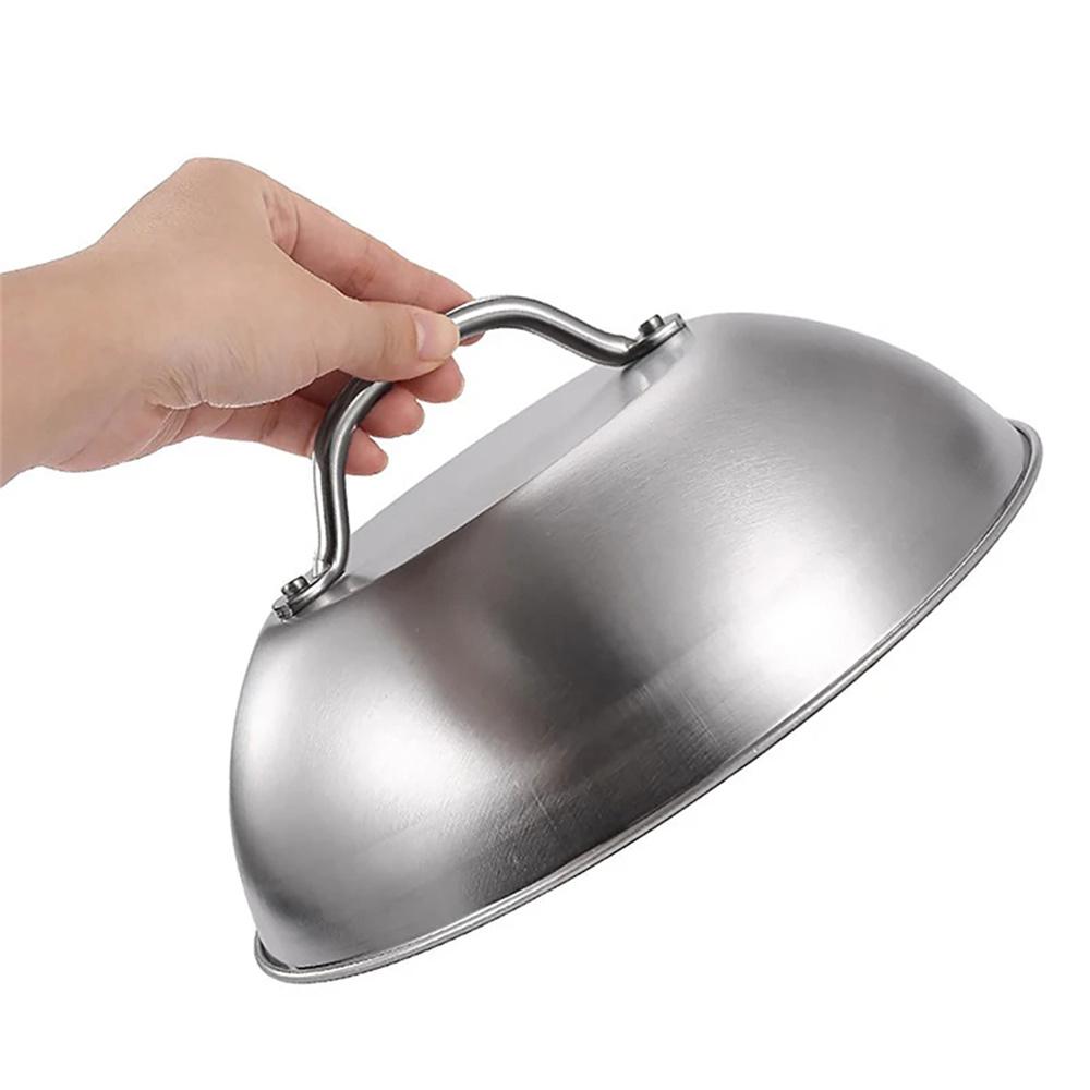 

9-дюймовая крышка для сковороды из нержавеющей стали, идеальная для кемпинга на открытом воздухе, пикников, аксессуар для инструментов для барбекю