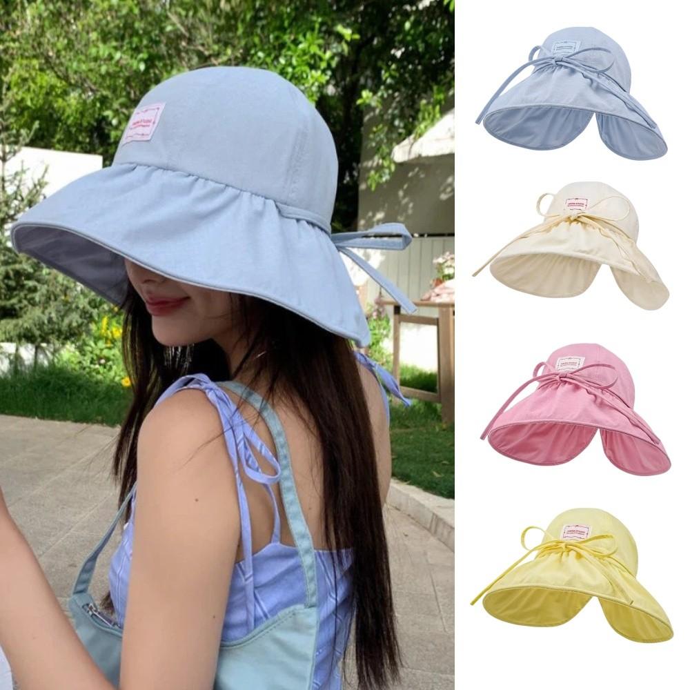 Dopamine Fisherman Hat with Drawstring Sun Protection Hat Summer Ladies Sun Hat Outdoor