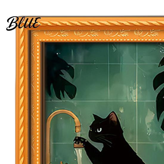 Magnetic Photo Frames for Refrigerator Funny Wooden Fridge Magnets Frame Retro Cute Cat In Bathroom Decorative Art Office Whiteboard Locker