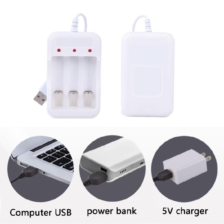 Efficient 3 Slot Charger Adapter Battery Charging Dock Station for AA/3A Rechargeable Batteries with Enhanceing Safety