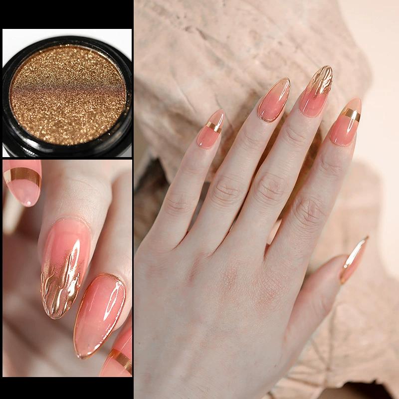 Aurora Pearl Silver Nails Glitter Dust Chrome Moonlight Silver Rubbing On Powder Shell Mirror Pigment Nail Art Supplies Decorati