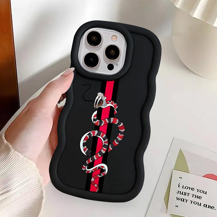 Soft Phone Cover Case for iPhone 17 Air XR 13 14 8 11 12 15 Plus 16 Pro Max Classic Street Snake Line