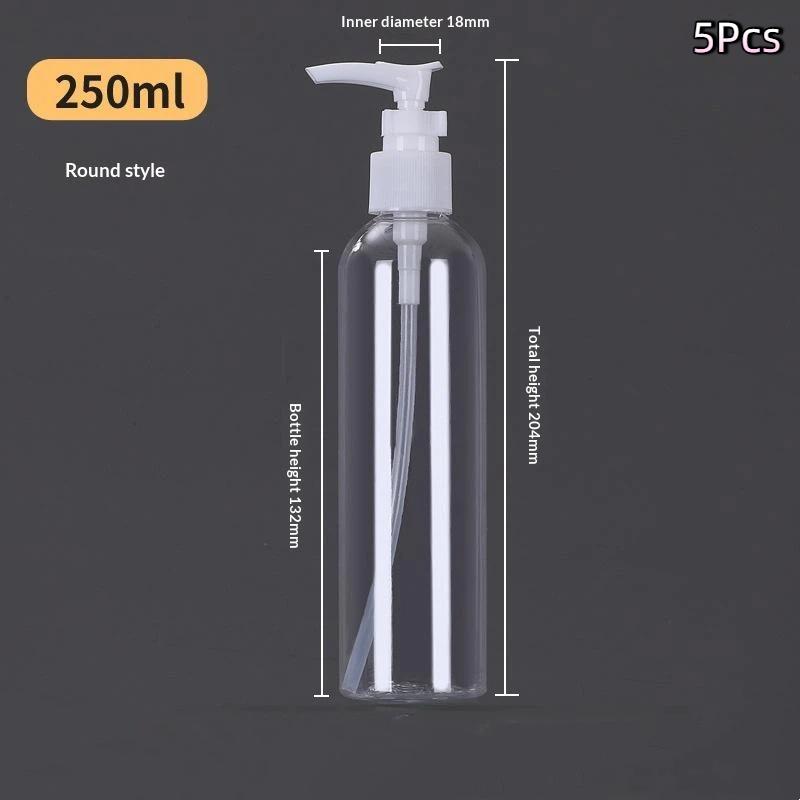 Empty Plastic Shampoo Lotion Pump Bottle Food Grade Safe Leakproof Dispenser for Home Bathroom Travel Use