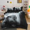 3D Bedding Sets Red Duvet Quilt Cover Set Comforter Bed Linen Pillowcase King Queen 210x210cm Size Pet Cat Design for Boys Girls