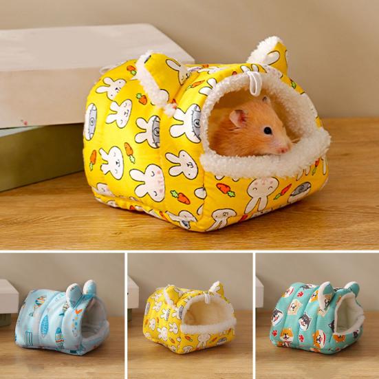 

Затишний будиночок для хом яка. Дрібна тварина. Домашня тварина. Спальне ліжко. Мультяшний кролик. Морквяний принт S білий