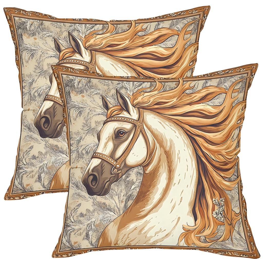 1 Pieces Beautiful Horse Pattern Decorative Cushion Pillow Polyester pillowcase, sofa decorative cushion cov Headboard Pillow