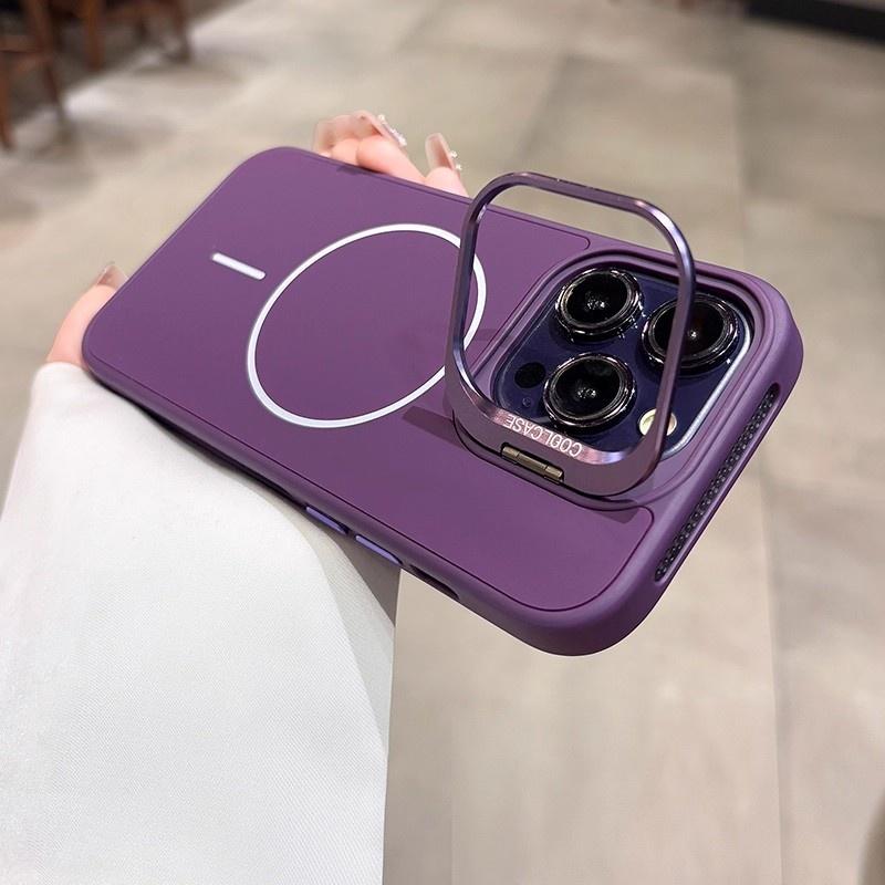 

Official Liquid Silicone Magnetic Case for For Iphone 17 16 15 Plus 14 13 12 11 Pro Max Metal Lens Stand Holder Shockproof Cover iPhone 11