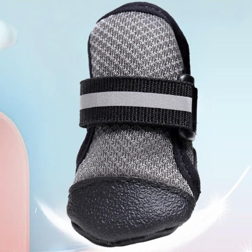 4 pcs/set Breathable Pet Shoe Cover Soft Sole Dog Walking Boots Dog Mesh Shoes  Running Activities