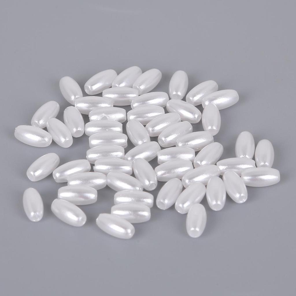 1300-7500Pcs New White Ivory ABS Imitation Pearl Beads Rice Bead ABS Plastic Loose Spacer Beads for Jewelry Makin